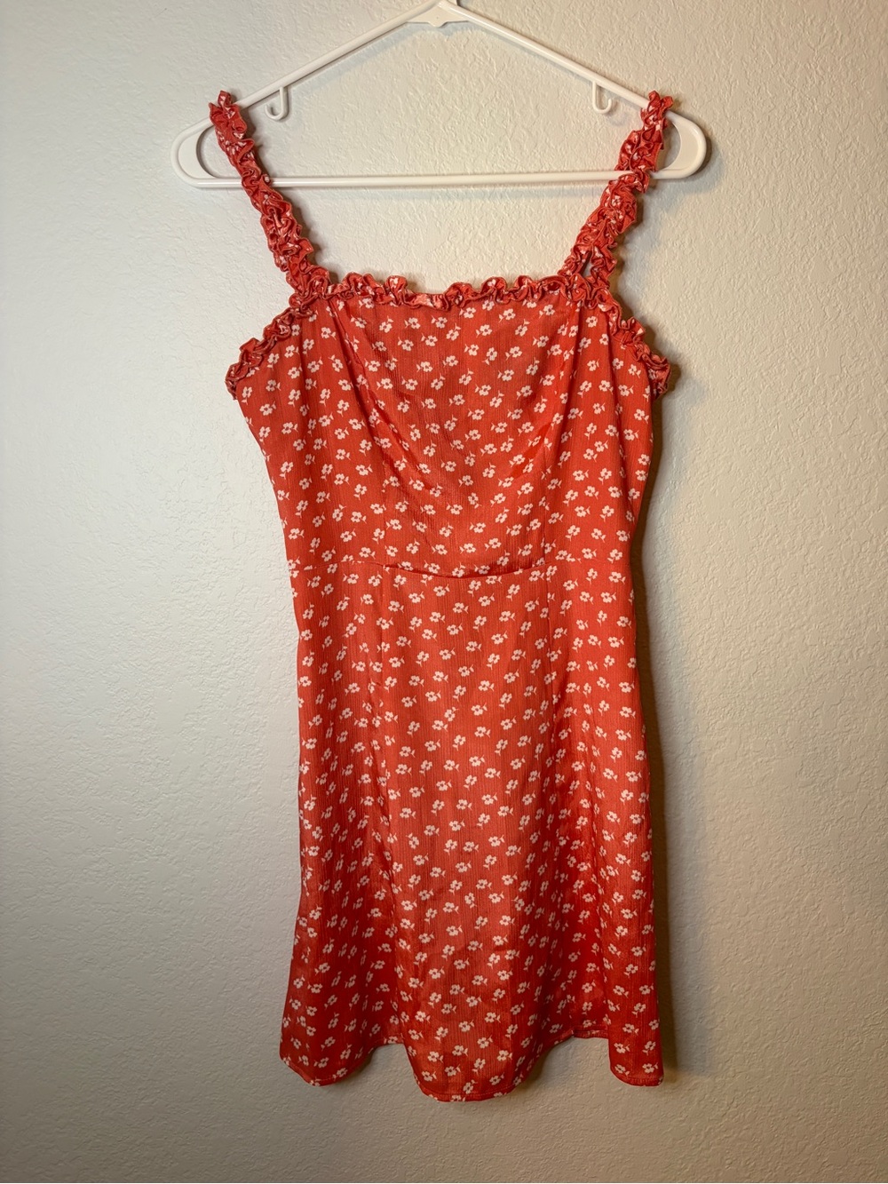 The Fifth Label Coral Pink Floral Mini Sundress with Ruffled Straps Size XS